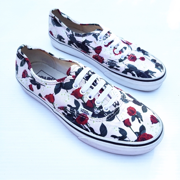 low top vans with roses